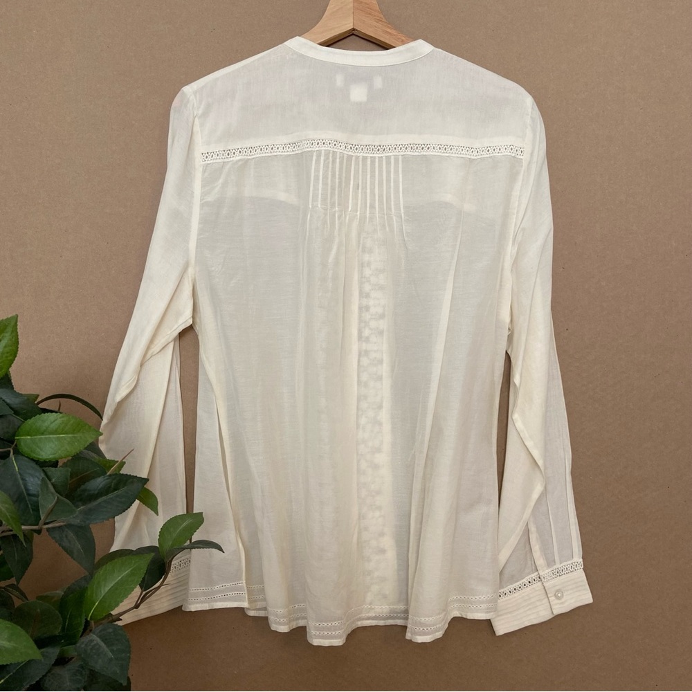 Cream Cotton-Silk Button Down by COLDWATER CREEK - Picture 6 of 11